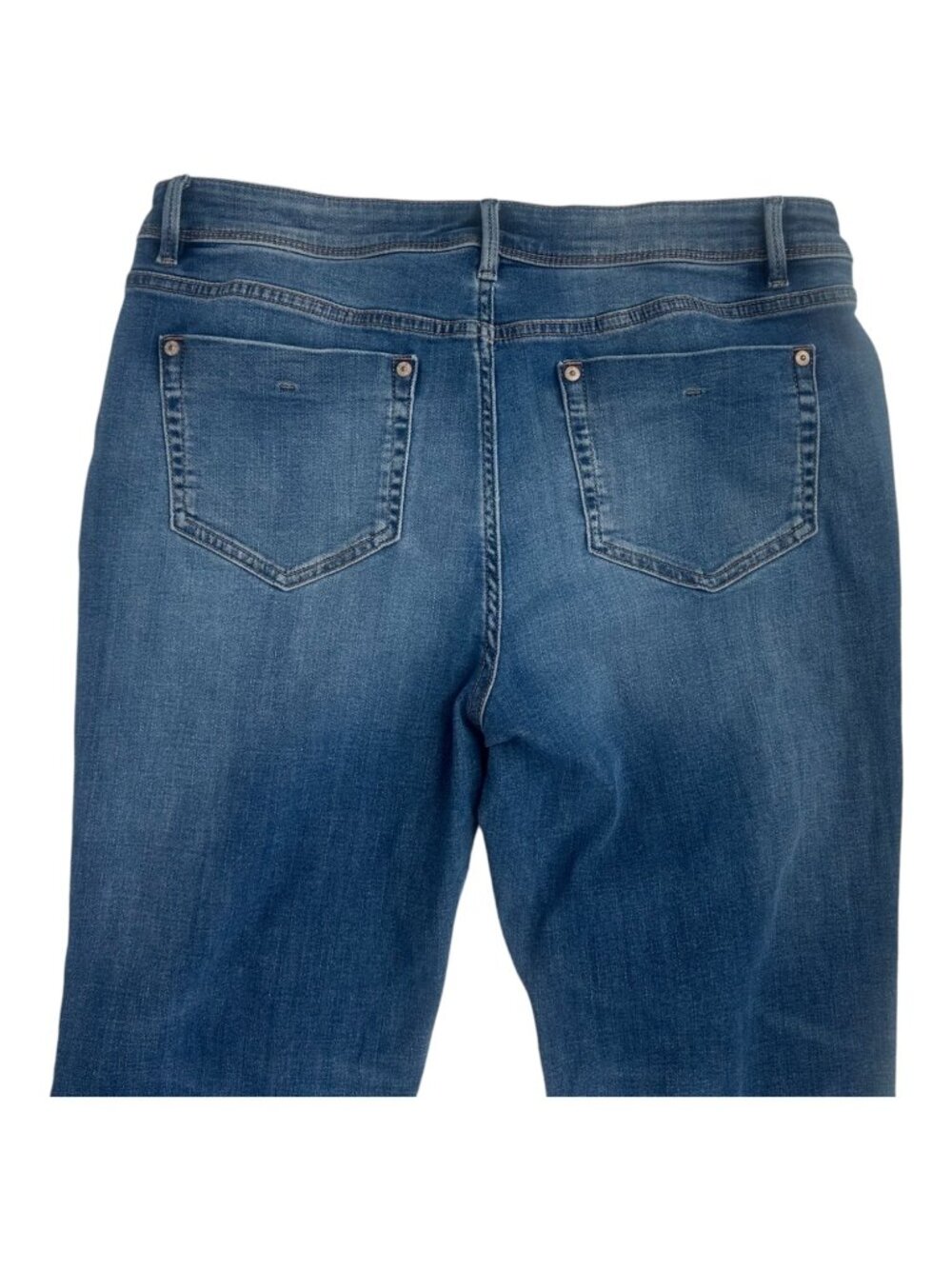 J Jill Authentic Fit Slim Ankle Jeans Womens 12 Medium Wash Blue Denim Stretch - Picture 8 of 11
